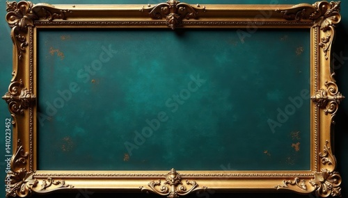 Frame with intricate damask pattern and ornate gold details, ornate design, vintage frames