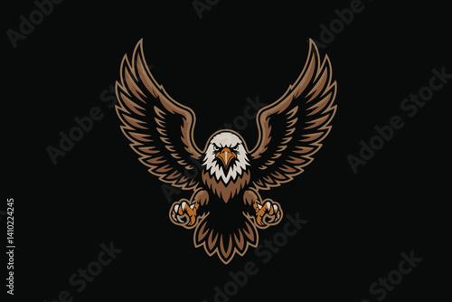 flying eagle illustration vector