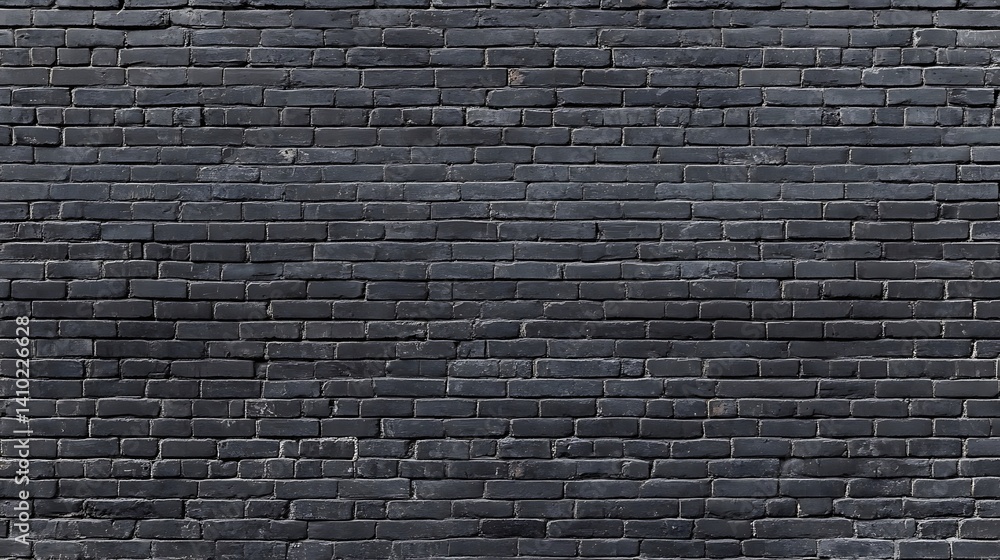 Obraz premium Detailed full frame shot of a dark gray brick wall for background texture