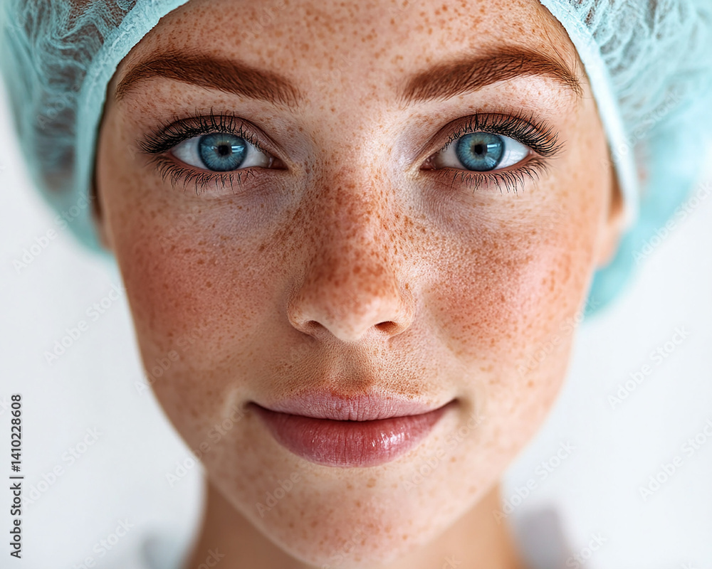 Beautiful nurse close-up, doctor and nurse portrait close-up