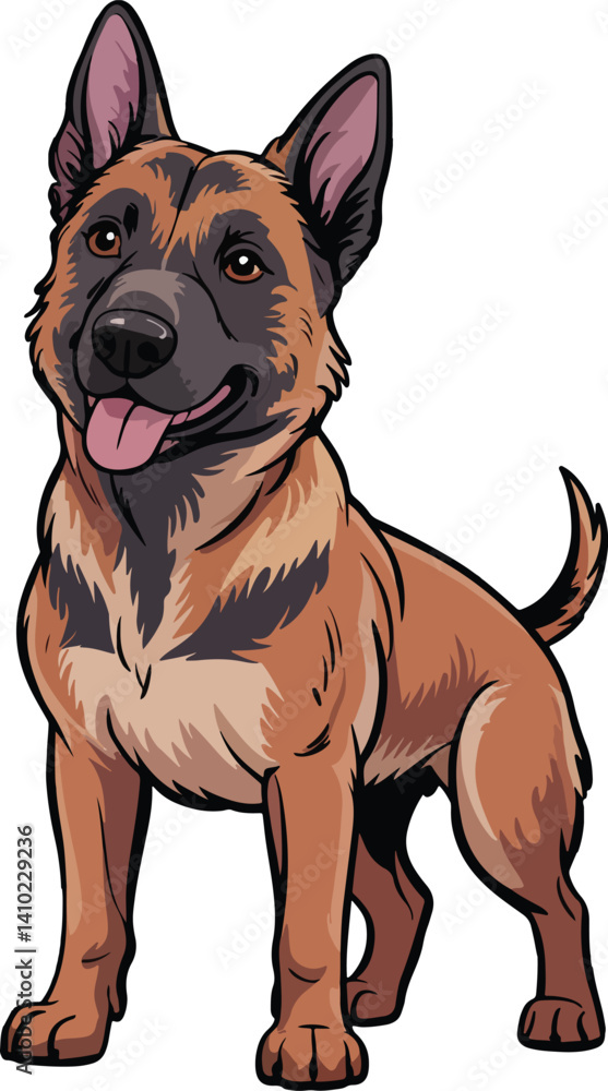Obraz premium Cute Belgian Malinois Dog Vector