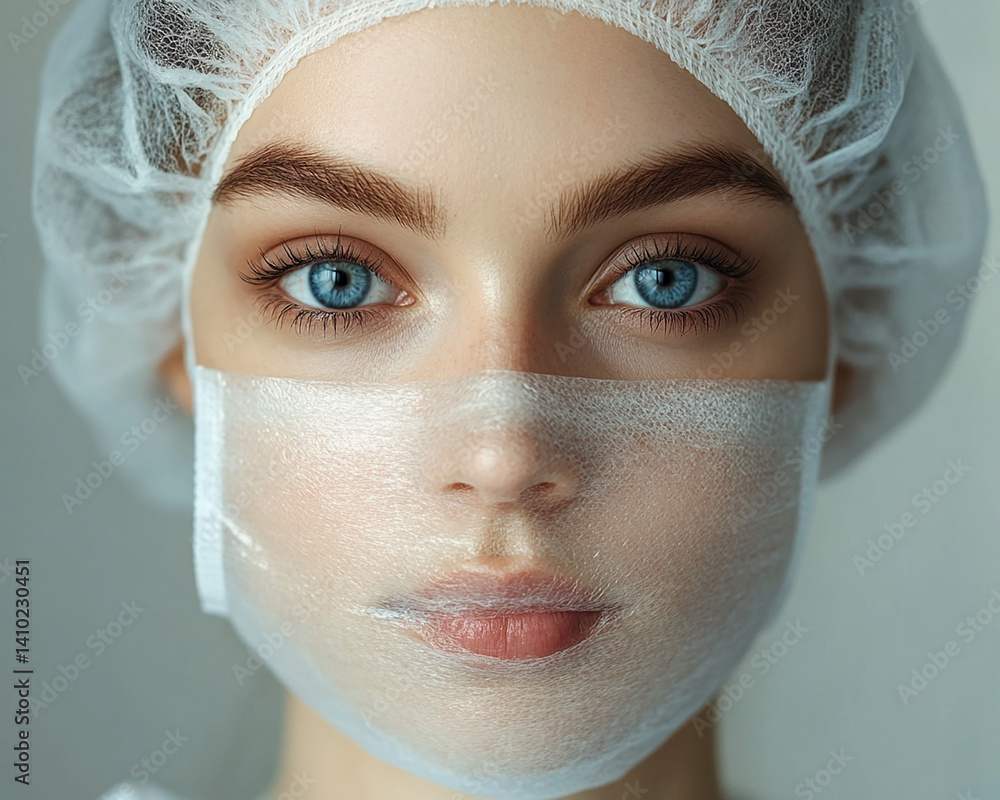 Beautiful nurse close-up, doctor and nurse portrait close-up