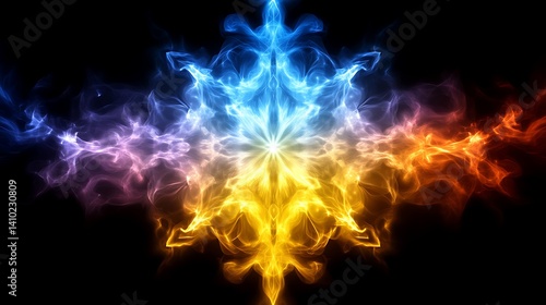 Abstract Colorful Flames Design Symbolizing Energy