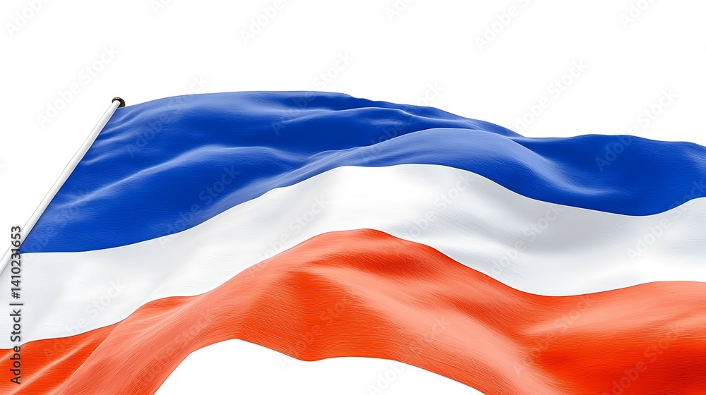 Naklejka premium Realistic Waving Flag of Russia with Vibrant Colors and Movement