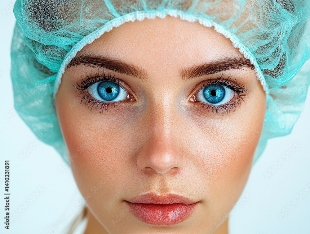 Beautiful nurse close-up, doctor and nurse portrait close-up