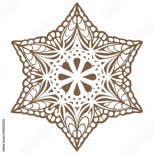  illustration of a star intertwined with a delicate flower design.
