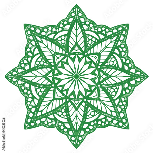  illustration of a star intertwined with a delicate flower design.