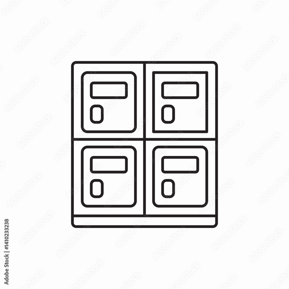 Lockers storage security system icon vector sign Lockers storage security system icon vector sign