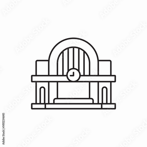 railway station icon vector sign