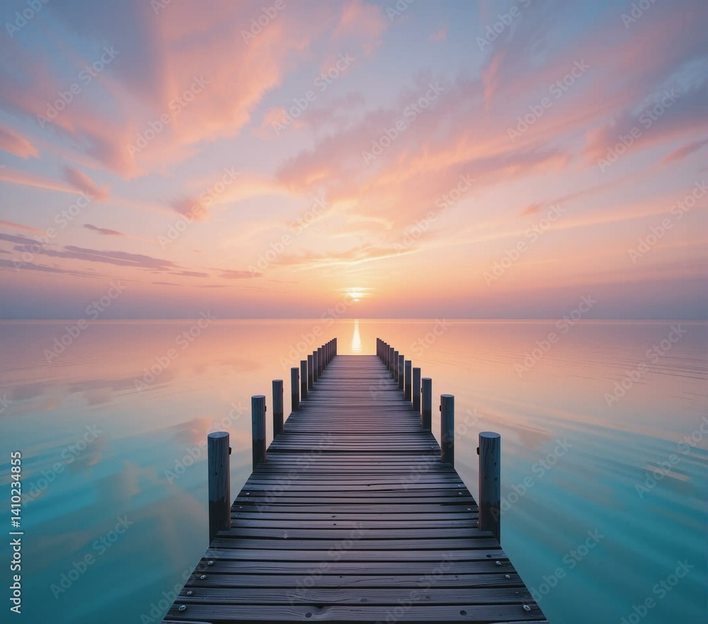 Fototapeta premium pier at sunset