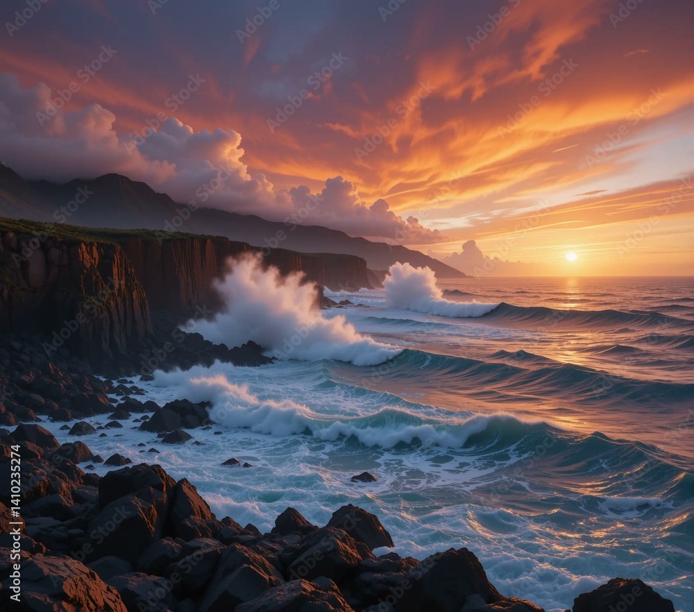 Fototapeta premium sunset on the sea