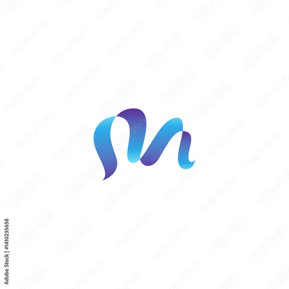 Abstract letter M logo design template in blue color Abstract letter M logo design template in blue color
