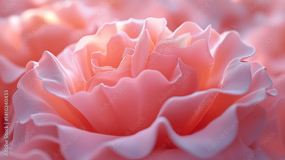 Close-up of a soft pink flower with delicate petals in a blurred background. Close-up of a soft pink flower with delicate petals in a blurred background.