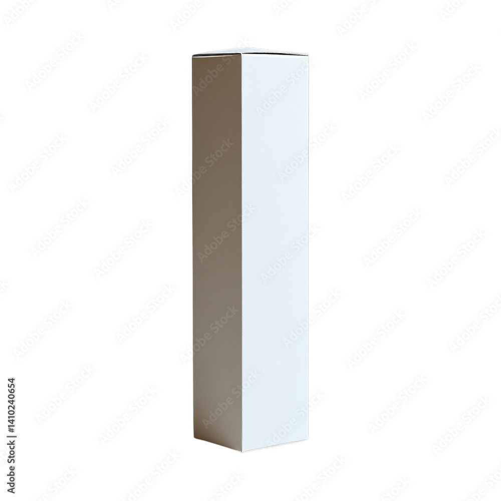 Blank white tall cardboard box isolated on transparent background Blank white tall cardboard box isolated on transparent background