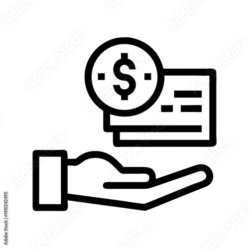 Hand giving cash check for loan transaction  