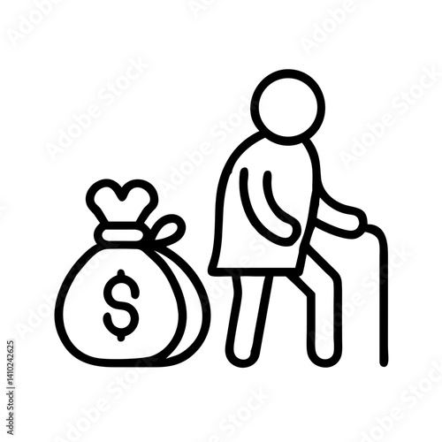 Retirement fund icon representing financial security for elderly  