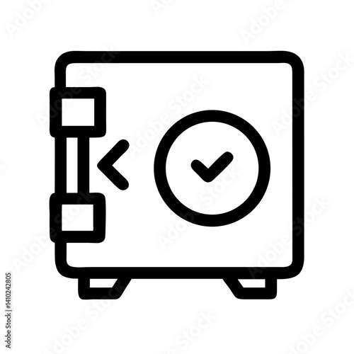 Icon of a safe with a lock and checkmark  