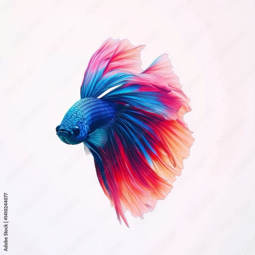 Obraz premium Vibrant Siamese Fighting Fish: A Colorful Underwater Jewel