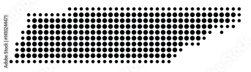 Symbol Map of the State Tennessee (United States of America) showing the state with a pattern of black circles