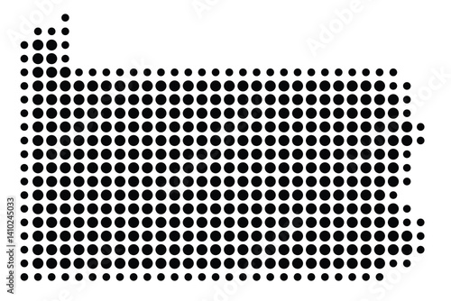 Symbol Map of the State Pennsylvania (United States of America) showing the state with a pattern of black circles