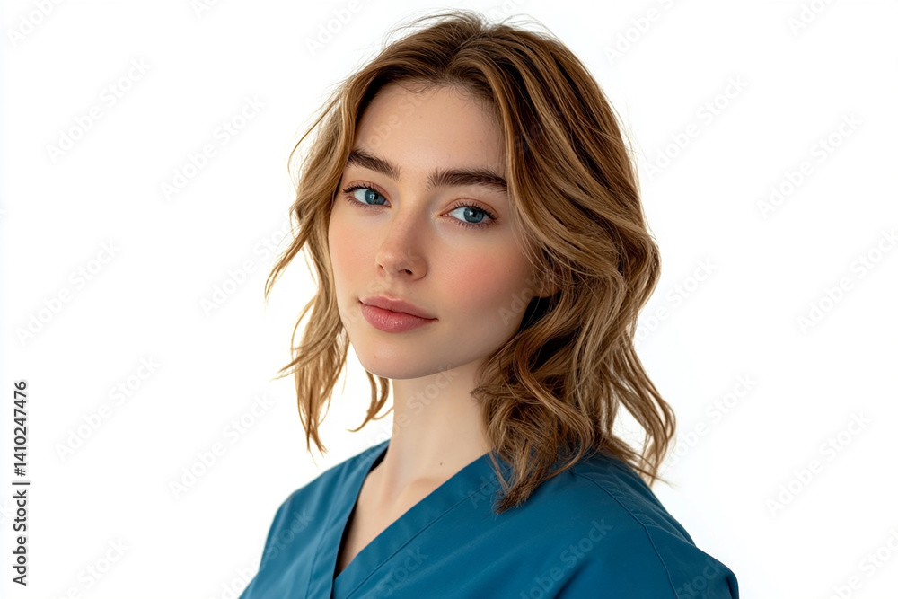 Beautiful nurse close-up, doctor and nurse portrait close-up