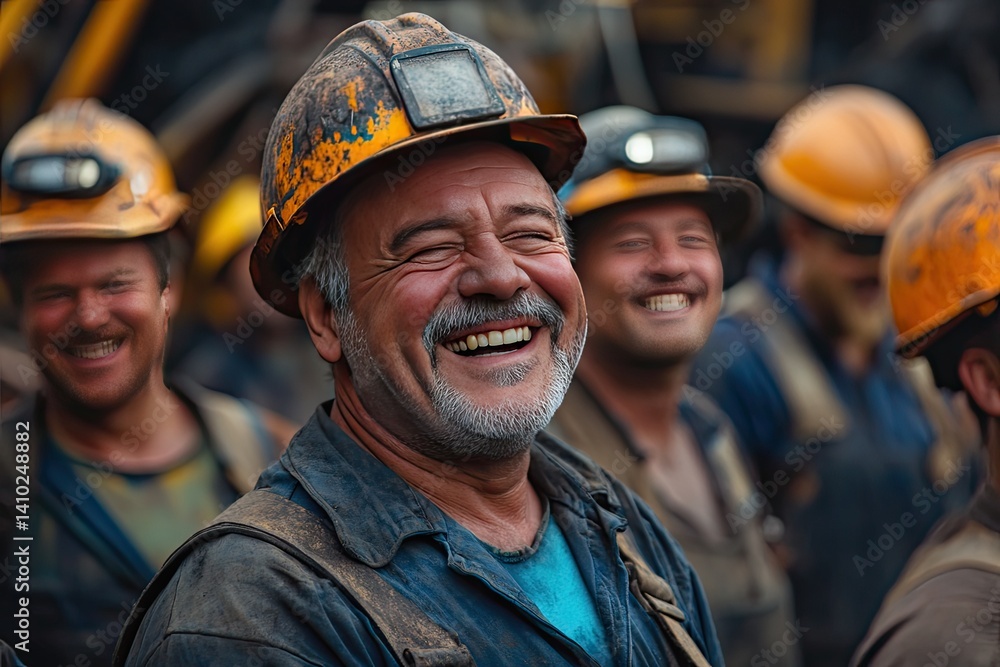 Happy miners at work Happy miners at work
