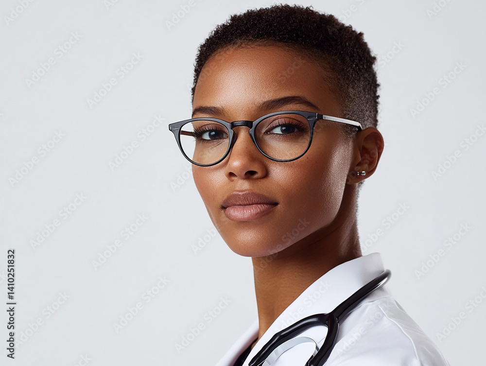 Beautiful nurse close-up, doctor and nurse portrait close-up