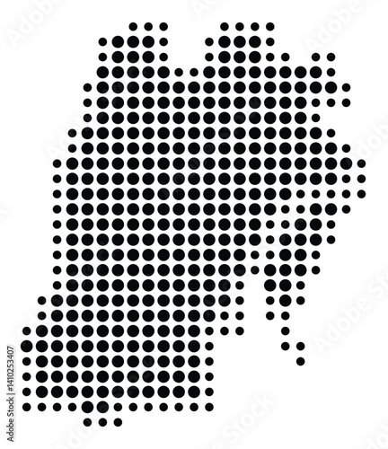 Symbol Map of the District Lisboa (Portugal) showing the territory with a pattern of black circles