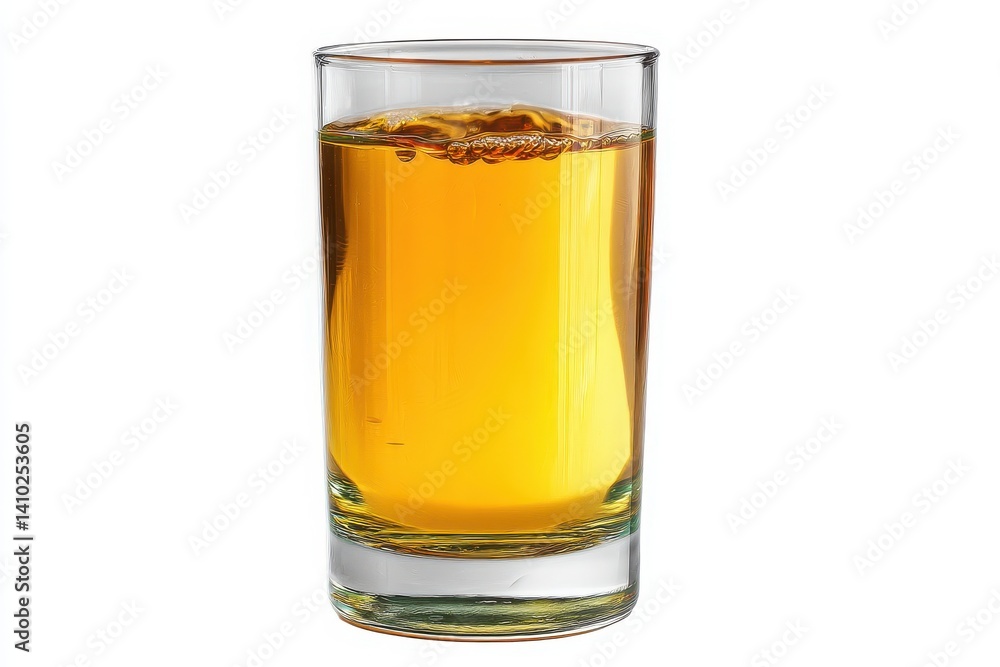 Clear glass filled with golden apple juice, isolated on white background, perfect for healthy drinks and refreshment. glass of orange juice isolated Clear glass filled with golden apple juice, isolated on white background, perfect for healthy drinks and refreshment. glass of orange juice isolated