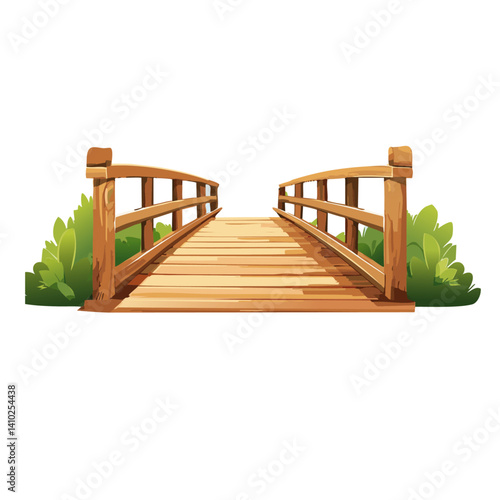 Obraz na płótnie wooden bridge with plants vector icon design w salonie
