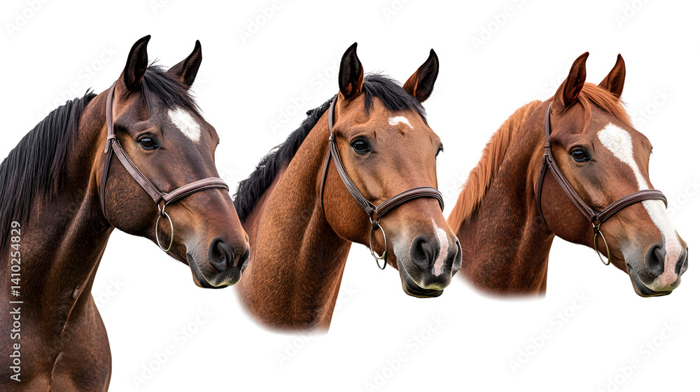 Obraz premium Elegant Brown Horse Standing Portrait Collection Animal Bundle