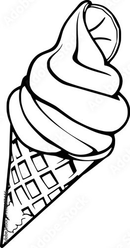 Delicious Lime Soft Serve Ice Cream Cone Illustration
