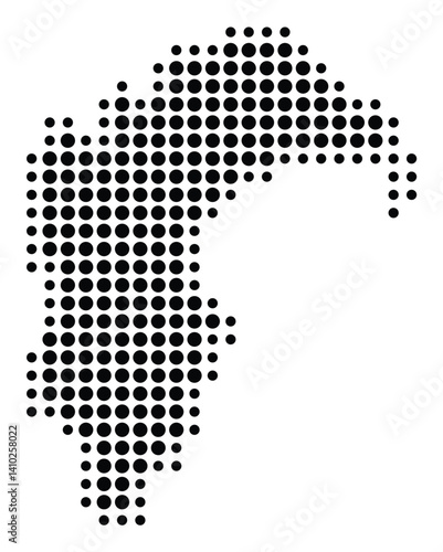 Symbol Map of the Regional Council Hawke's Bay (New Zealand) showing the territory with a pattern of black circles