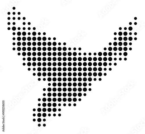Symbol Map of the Regional Council Bay of Plenty (New Zealand) showing the territory with a pattern of black circles
