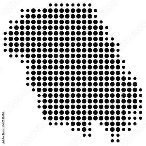 Symbol Map of the County Telemark (Norway) showing the territory with a pattern of black circles