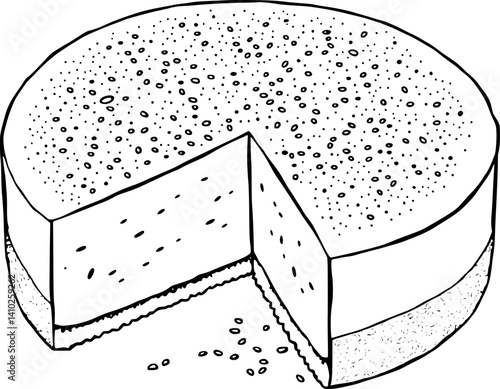 Delicious Slice Of Creamy Cheesecake With Poppy Seed Topping