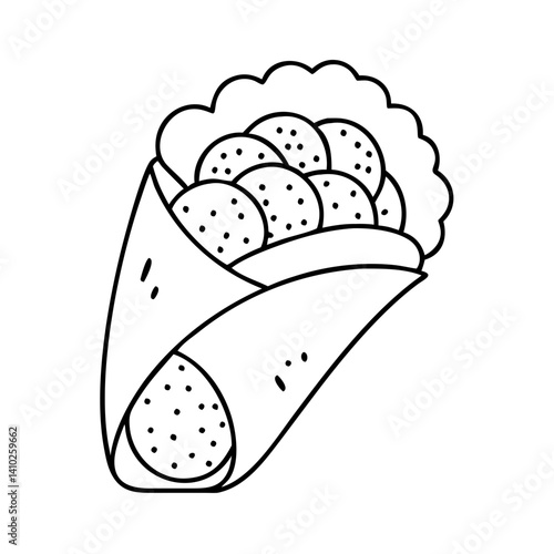 falafel wrap icon, falafel wrap vector illustration-simple illustration of falafel wrap, perfect for falafel wrap logos and icons