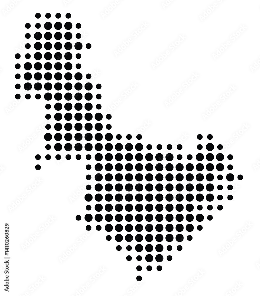 Symbol Map of the County Aust-Agder (Norway) showing the territory with a pattern of black circles Symbol Map of the County Aust-Agder (Norway) showing the territory with a pattern of black circles