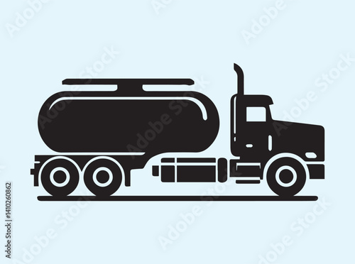 Gasoline Tanker Truck Silhouette Art
