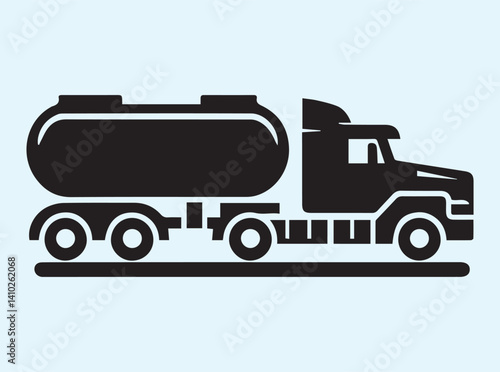 Oil Tanker Truck Silhouette Design
