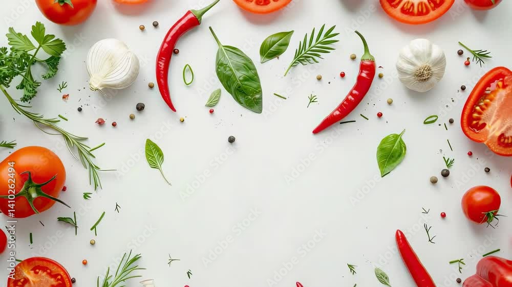 vegetables on white background top view place for text vegetables on white background top view place for text