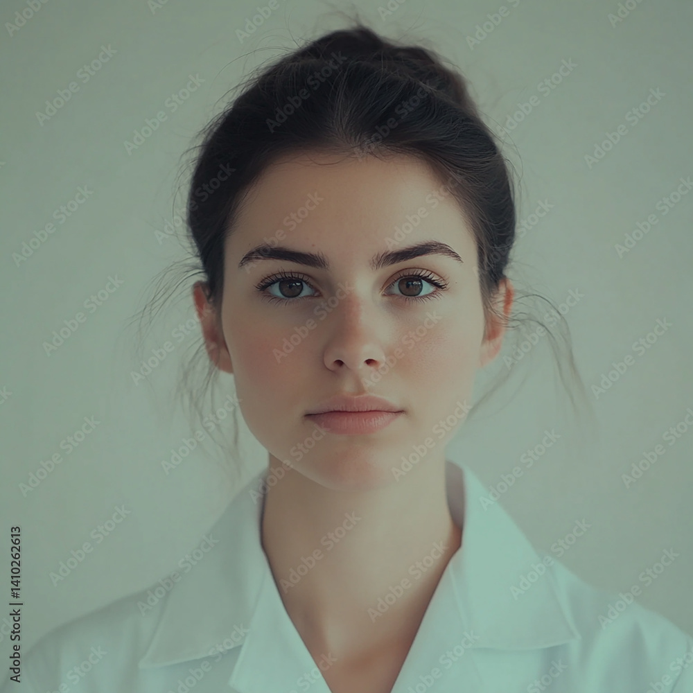 Beautiful nurse close-up, doctor and nurse portrait close-up