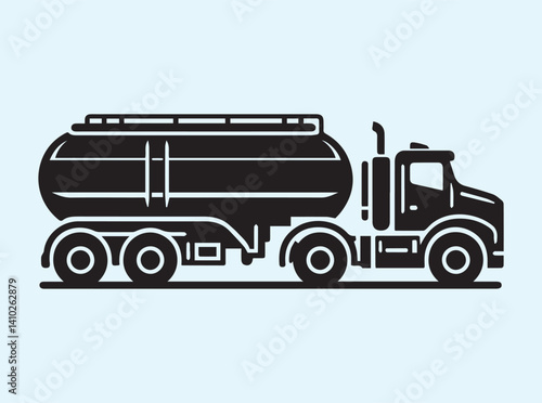Fuel Tanker Truck Silhouette Clipart