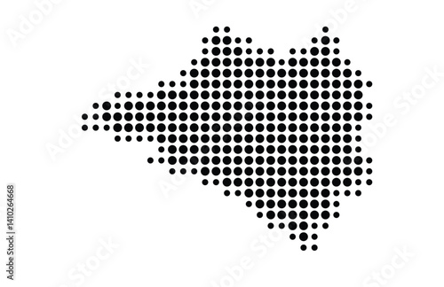 Symbol Map of the State Colima (Mexico) showing the territory with a pattern of black circles