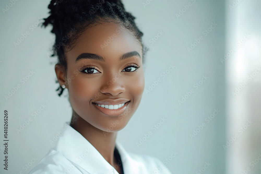 Beautiful nurse close-up, doctor and nurse portrait close-up