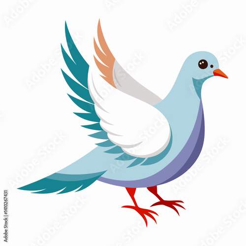 Dove icon flying against a white background