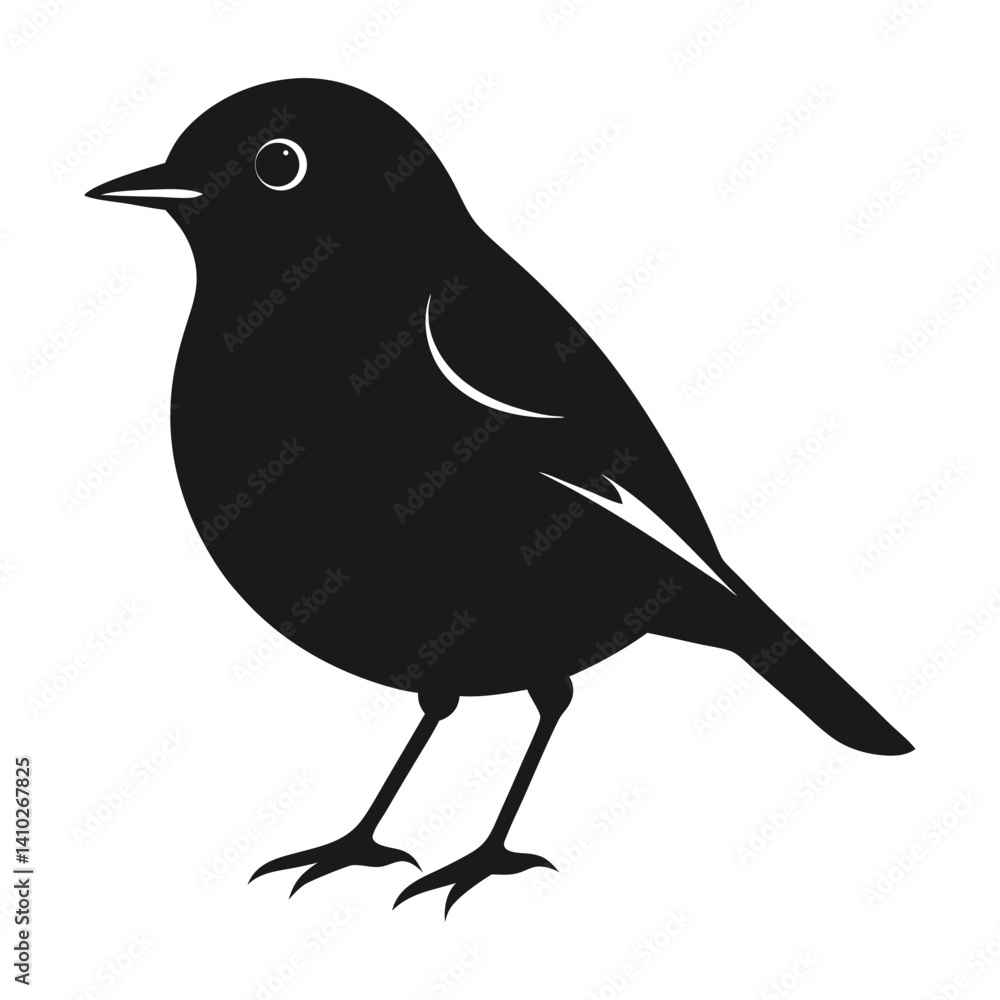 Fototapeta premium Robin bird silhouette.