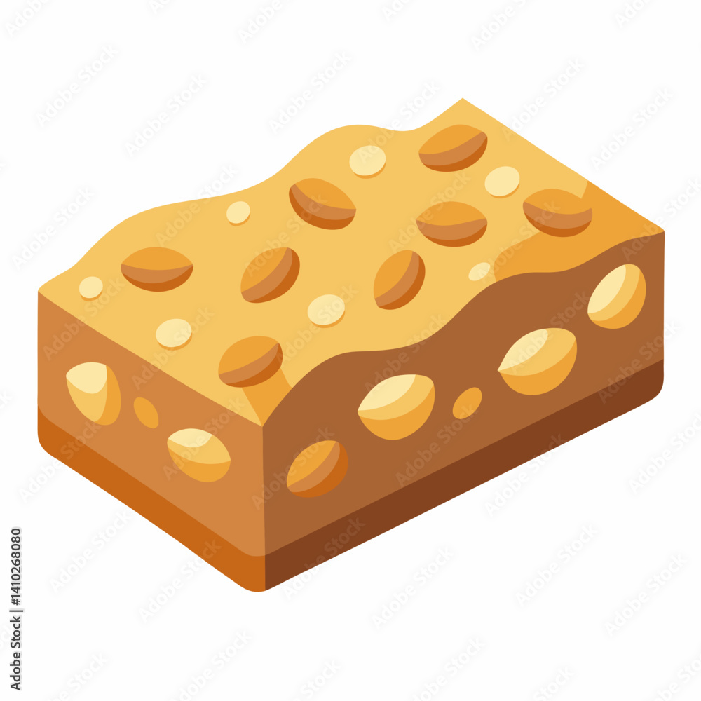 A chocolate bar topped with nuts, showcasing a rich texture and a blend of flavors. A chocolate bar topped with nuts, showcasing a rich texture and a blend of flavors.