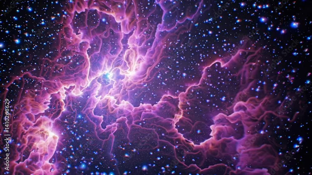 A mesmerizing cosmic scene with vibrant purple nebula and stars, captured from a wide-angle perspective, ideal for a space-themed video backdrop. Live desktop wallpaper. A mesmerizing cosmic scene with vibrant purple nebula and stars, captured from a wide-angle perspective, ideal for a space-themed video backdrop. Live desktop wallpaper.