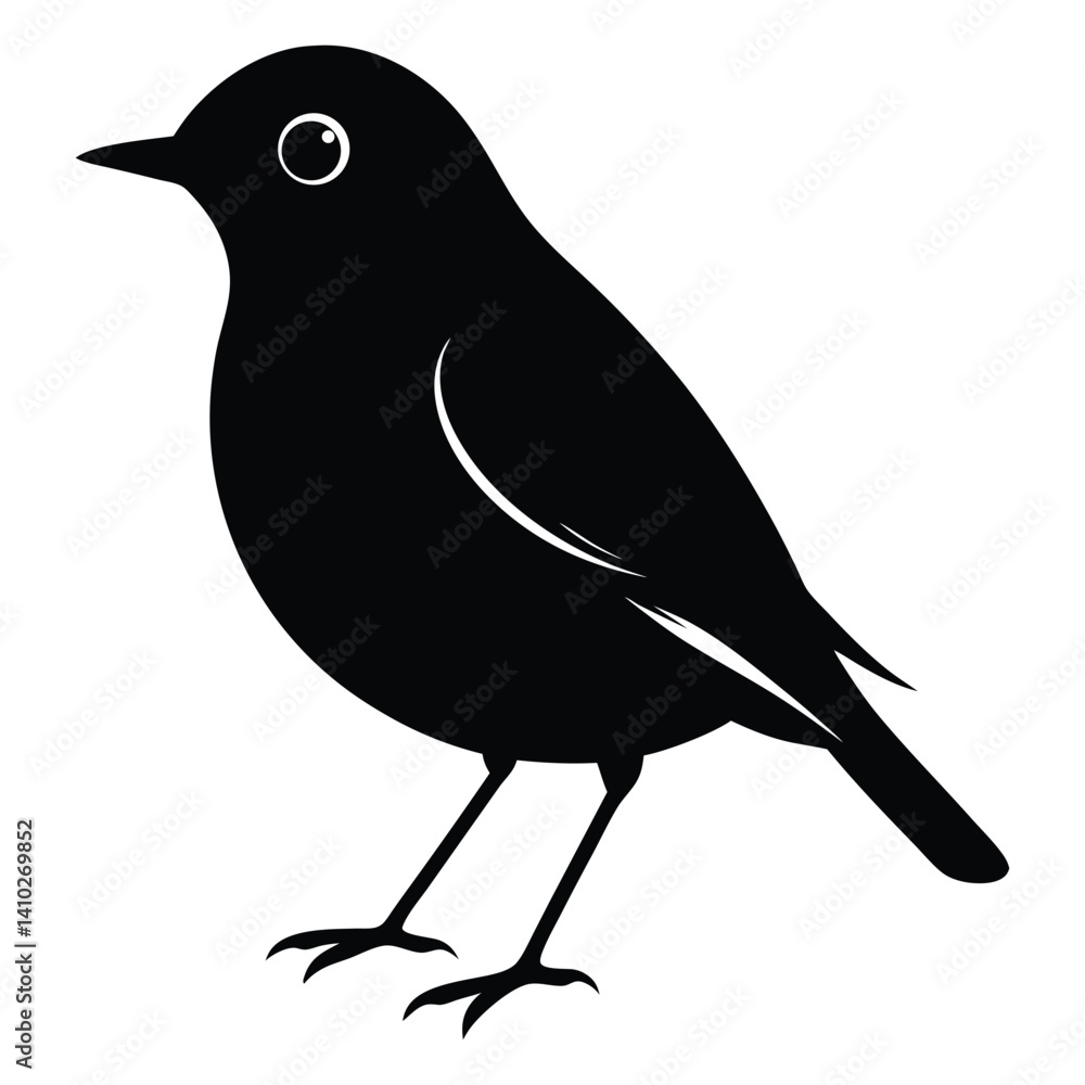 Obraz premium Robin bird silhouette.